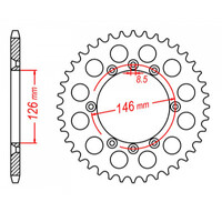 MTX 805 Steel Rear Sprocket #428 (11-01A)