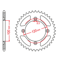 MTX 798 Steel Rear Sprocket #420 (420 Conversion) (11-02B)