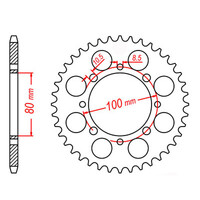MTX 819/2 Steel Rear Sprocket #520 (11-113)