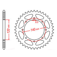 MTX 487 Steel Rear Sprocket #520 (11-186)