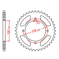 MTX 461 Steel Rear Sprocket #420 (11-207)