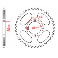 MTX 810 Steel Rear Sprocket #428 (11-208)