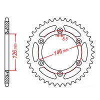 MTX 808 Steel Rear Sprocket #520 (11-402)