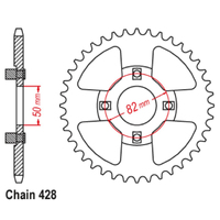 MTX 999 Steel Rear Sprocket #428 (11-459)