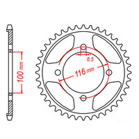 MTX 462 Steel Rear Sprocket #428 (11-462)