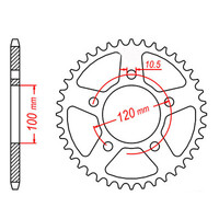 MTX 703 Steel Rear Sprocket #520 (11-703)