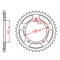 MTX 1304 Steel Rear Sprocket #525 (11-MAS)