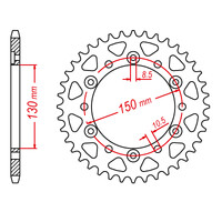 MTX 245/3 Steel Rear Sprocket #520 (11-MG3)