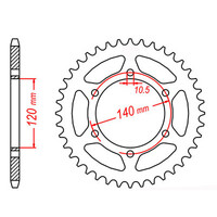 MTX 498 Steel Rear Sprocket #525 (11-ZXR)