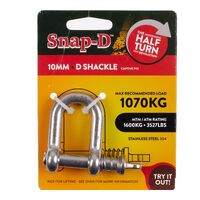 Snap-D Stainless Steel D-Shackle - 10mm