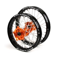 SM PRO PLATINUM WHEEL SET KTM 85SX 2012-2021 17/14 Orange Black