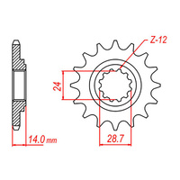 MTX 1529 Steel Front Sprocket #530 (17T) (10-283-17)