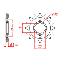 MTX 430 Steel Front Sprocket #520 (14T) (10-113-14)