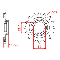 MTX 1535 Steel Front Sprocket #525 (15T) (10-238-15)