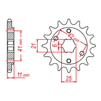MTX 283 Steel Front Sprocket #520 (15T) (10-KE8-15)
