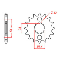 MTX 517 Steel Front Sprocket #530 (17T) (10-106-17)