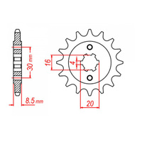 MTX 718 Steel Front Sprocket #520 (12T) (10-HQ4-12)