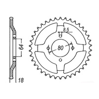 MTX 1925 Steel Rear Sprocket #428 (51T) (11-482-51)
