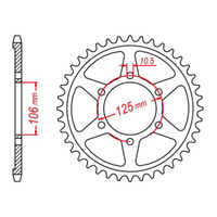 Sprocket Rear MTX 2020 51T #520 11-2020-51