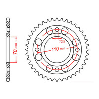 MTX 246 Steel Rear Sprocket #530 (36T) (11-413-36)