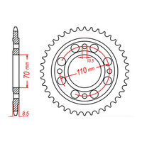 MTX 247 Steel Rear Sprocket #520 (36T) (11-443-36)