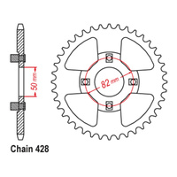 MTX 999 Steel Rear Sprocket #428 (45T) (11-459-45)