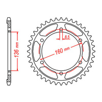 MTX 005 Steel Rear Sprocket #520 (47T) (11-BMW-47)