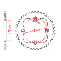 MTX 1350 Steel Rear Sprocket #520 (38T) (11-HA2-38)