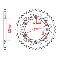 MTX 210/301 Steel Rear Sprocket #520 (52T) (11-KAE2-52)