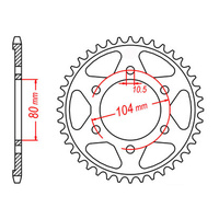 MTX 1489 Steel Rear Sprocket #525 (42T) (11-503-42)