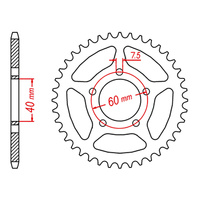 MTX KTM 50 Steel Rear Sprocket #415 (48T) (11-KM3-48)