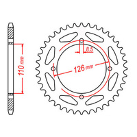 MTX 1465 Steel Rear Sprocket #420 (46T) (11-455-46)