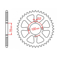 MTX 1411 Steel Rear Sprocket #520 (50T) (11-004-50)