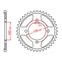 MTX 462 Steel Rear Sprocket #428 (51T) (11-462-51)