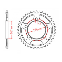 MTX 898 Steel Rear Sprocket #525 (37T) (11-KM7-37)