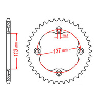 MTX 1760 Steel Rear Sprocket #520 (40T) (11-1760-40)