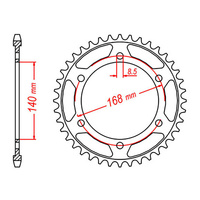 MTX 006 Steel Rear Sprocket #525 (47T) (11-006-47) (8.5mm)