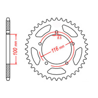 MTX 464 Steel Rear Sprocket #420 (45T) (11-121-45)