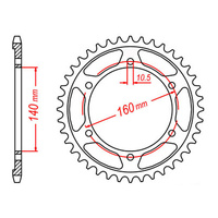 MTX 502 Steel Rear Sprocket #530 (47T) (11-184-47)