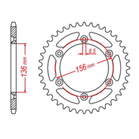 MTX 822 Hornet Lightweight Steel Rear Sprocket #520 (48T) (11H-415-48)