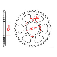 MTX 820 Steel Rear Sprocket #520 (46T) (11-324-46)