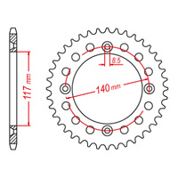 MTX 831 Steel Rear Sprocket #428 (48T) (11-39K-48)