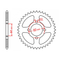 MTX 832 Steel Rear Sprocket #420 (48T) (11-492-48)
