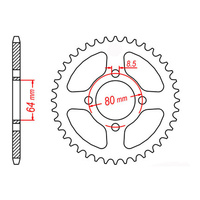MTX 834 Steel Rear Sprocket #420 (48T) (11-2U2-48)