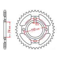 MTX 854 Steel Rear Sprocket #530 (39T) (11-1J3-39)