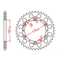 MTX 853 Steel Rear Sprocket #520 (52T) (11-2H0-52)