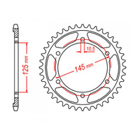 MTX 865 Steel Rear Sprocket #530 (44T) (11-1AE-44)
