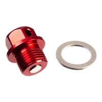 Whites Magnetic Sump Plug M14 x 10 x 1.25 - Red