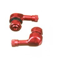 WHITES 90 DEGREE ALLOY VALVE 11.3MM - RED (PAIR)