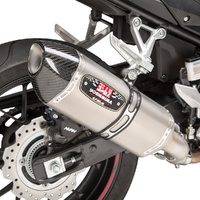 Yoshimura CBR500R 16-25 R-77 Stainless Slip-On Exhaust, w/ Stainless Muffler